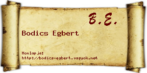 Bodics Egbert névjegykártya